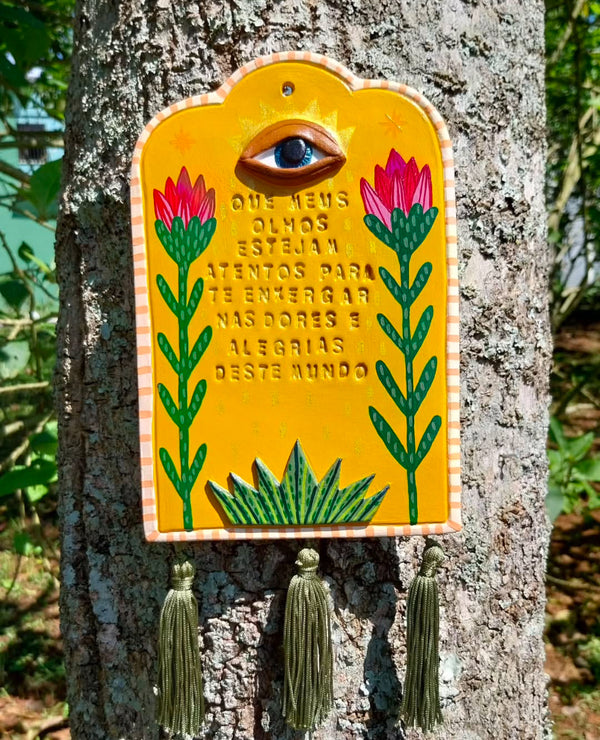 Placa Mensageira Olhos Atentos