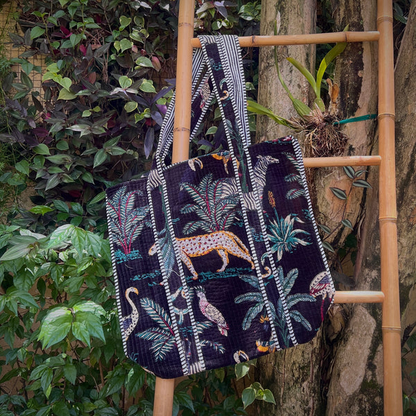 Bolsa Indiana Kantha Quilt Velvet - Dupla Face