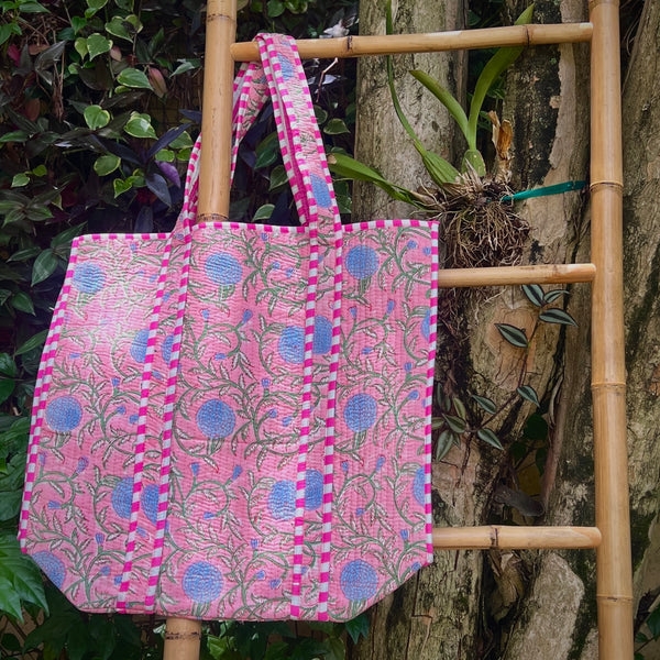 Bolsa Indiana Kantha Quilt - Dupla Face